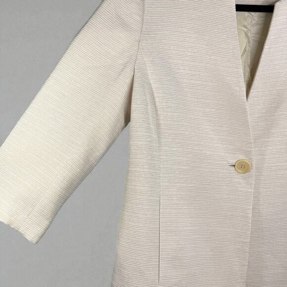 Eileen Fisher Cream Blazer Jacket S Textured Minimalist Workwear Quiet Luxury - Picture 4 of 8